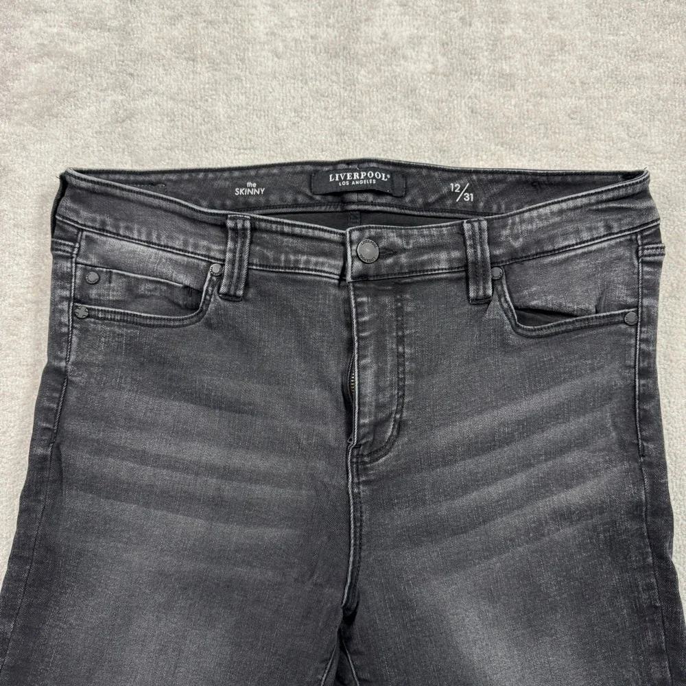 Liverpool Skinny Jeans Womens 12/31 Black The Skinny Mid Rise Stretch Denim Pant